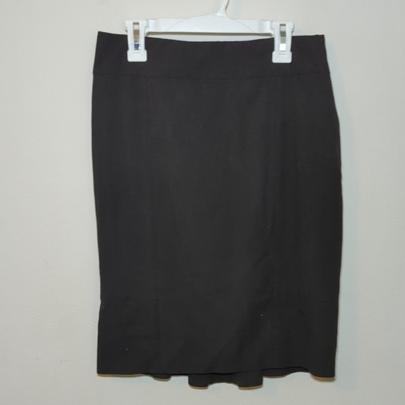 The Limited Black Pencil Skirt with Back Ruffle Hem Women's Size 0 - Picture 1 of 3